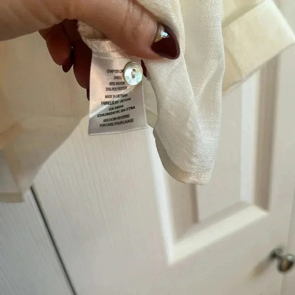 C by one | cream button down blouse | size SP - Picture 4 of 6